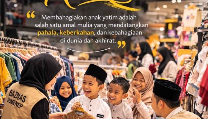 Basnaz Kabupaten Sumenep Berikan Baju Lebaran untuk Anak Yatim di Toko DNR Sumenep