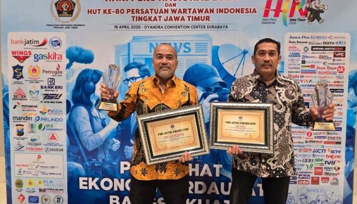 Berjaya Ungkap Kasus Besar, Dua Perwira Jatanras Polda Jatim Raih Penghargaan PWI Jatim