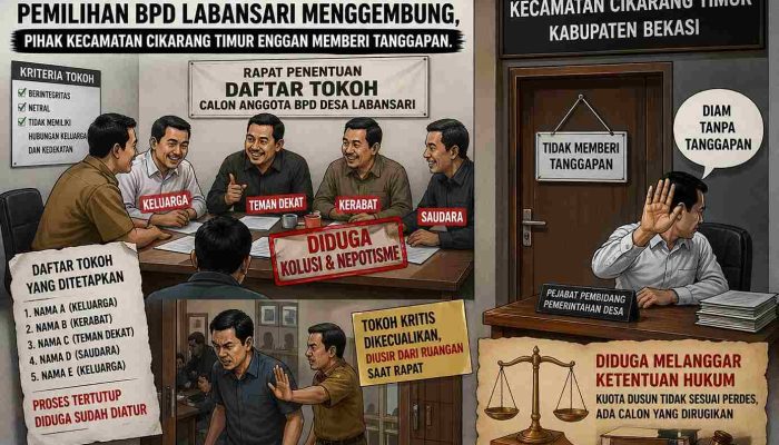Dugaan Kolusi Dan Nepotisme Pemilihan BPD Labansari Mengemuka, Pihak Kecamatan Cikarang Timur Enggan Memberi Tanggapan.