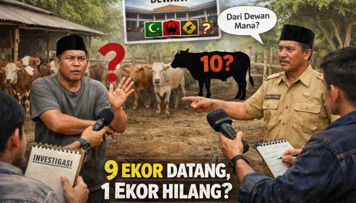 Bantuan Sapi di Manding Timur: Kades Bilang 10 Ekor Waktu Penyerahan 9 Ekor, Penerima Inisial AY Bantah