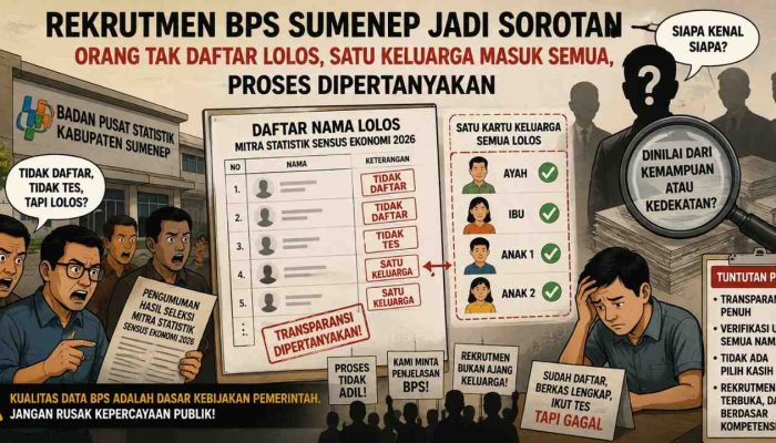 Rekrutmen BPS Sumenep Jadi Sorotan: Orang Tak Daftar Lolos, Satu Keluarga Masuk Semua, Proses Dipertanyakan