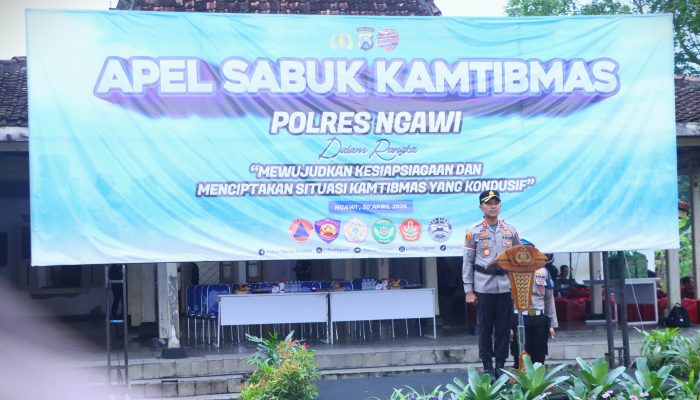 Apel Sabuk Kamtibmas,  Kapolres Ngawi Tegaskan Komitmen Jaga Kondusifitas Wilayah