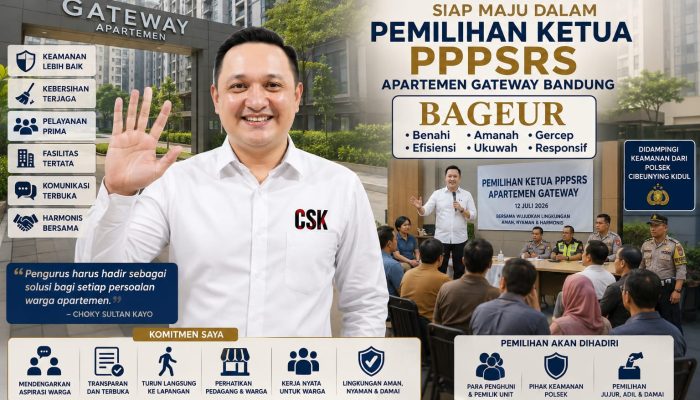 Choky Sultan Kayo Siap Maju Calon Ketua PPPSRS Gateway Bandung, Usung Perubahan dan Komunikasi Terbuka