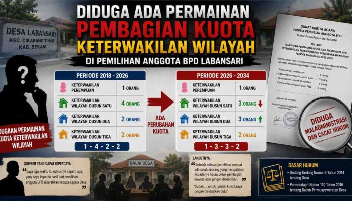 Diduga Ada Permainan Pembagian Kuota Keterwakilan Wilayah Dipemilihan Anggota BPD Labansari.