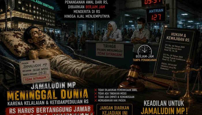 Rumah Sakit Sari Asih Bintaro Diduga Telantarkan Pasien Kritis Hingga Meninggal, Kuasa Hukum: Administrasi Tak Boleh Mengalahkan Nyawa Manusia