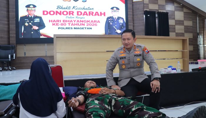 Sambut HUT Bhayangkara ke-80, Polres Magetan Gelar Donor Darah untuk Kemanusiaan