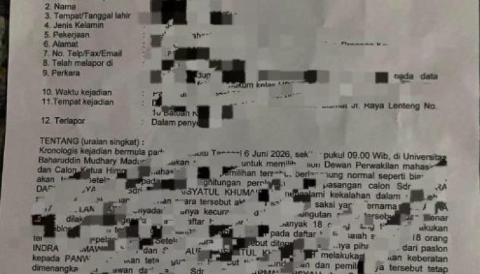 Mahasiswa UNIBA Lapor Dugaan Pemalsuan Tanda Tangan ke Polres Sumenep