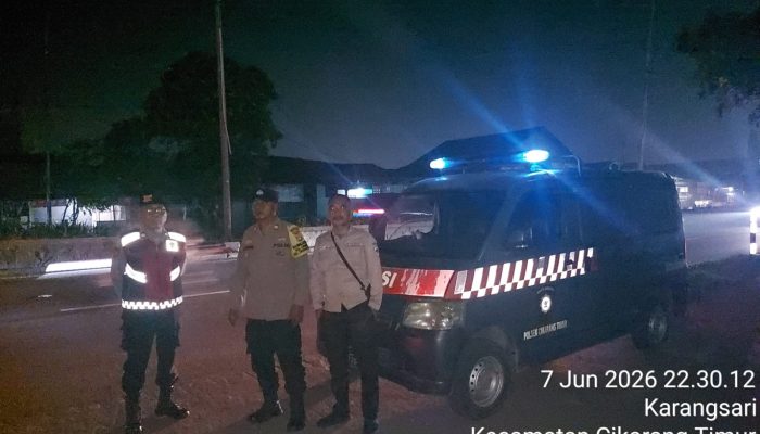 Antisipasi Kejahatan Jalanan, Polsek Cikarang Timur Gelar Patroli Malam di Sejumlah Titik Rawan