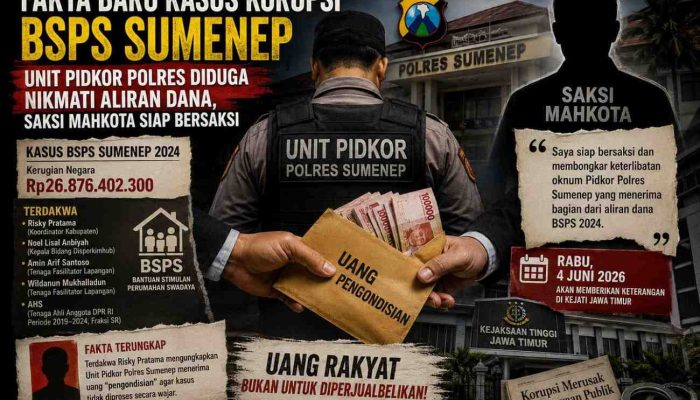 Fakta Baru Kasus Korupsi BSPS Sumenep: Unit Pidkor Polres Diduga Nikmati Aliran Dana, Saksi Mahkota Siap Bersaksi