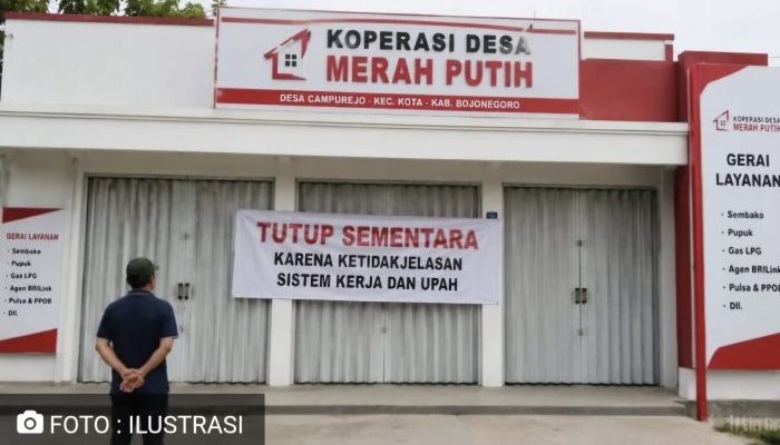 Gerai Koperasi Merah Putih Tutup Serentak, Pengelola Protes Upah Hanya Rp76 Ribu dan Tanpa Kontrak Kerja.