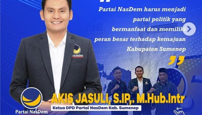 Ketua DPD Partai NasDem Sumenep Akis Jazuli Sampaikan Ucapan Selamat Ulang Tahun dan Salam Hormat Kepada Surya Paloh