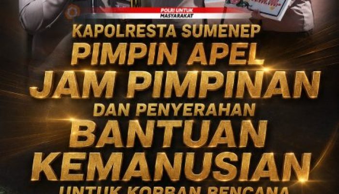 Kapolresta Sumenep Pimpin Apel Jam Pimpinan dan Penyerahan Bantuan Kemanusiaan untuk Korban Gempa NTT