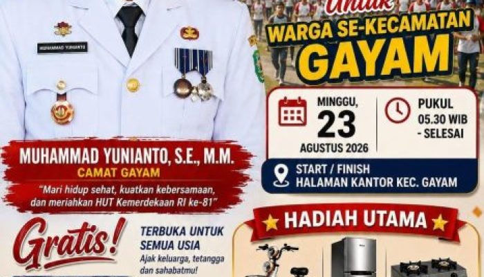 Jangan Lupa Besok! Jalan Sehat Kecamatan Gayam Siapkan Puluhan Hadiah Menarik