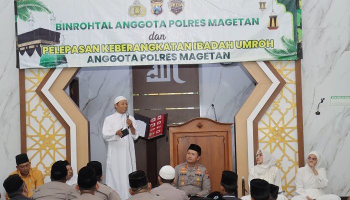 Perkuat Iman dan Akhlak, Polres Magetan Gelar Binrohtal dan Doa Bersama