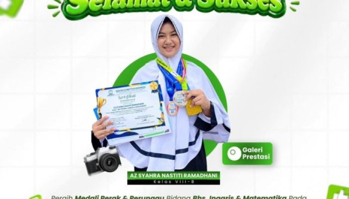 Prestasi Gemilang! AZ-Syahra Nastiti Ramadhani, Siswi SMP Integral Luqman Al-Hakim Sumenep, Sabet Medali Emas Hingga Tingkat Internasional