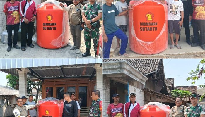 Kekeringan Belum Usai, Warga Dua Wilayah Ngawi Kembali Dapat Toren Air Bersih dari Darmawan Sutanto