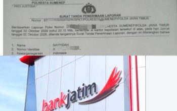 Dugaan Laporan Palsu Akta Nikah: Sayyidah Resmi Laporkan F dan T oknum bank Jatim Ke Polresta Sumenep