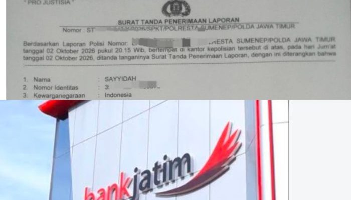 Dugaan Laporan Palsu Akta Nikah: Sayyidah Resmi Laporkan F dan T oknum bank Jatim Ke Polresta Sumenep
